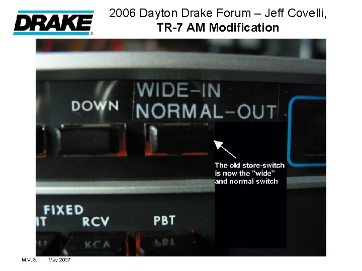 2006 Dayton Drake Forum – Jeff Covelli, TR-7 AM Modification M. V. G. May