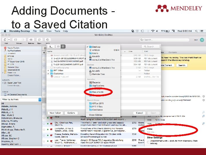 Adding Documents - to a Saved Citation 