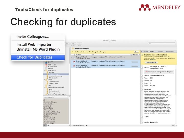 Tools/Check for duplicates Checking for duplicates 