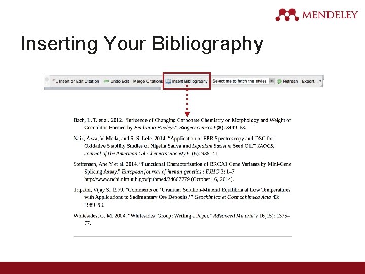 Inserting Your Bibliography 