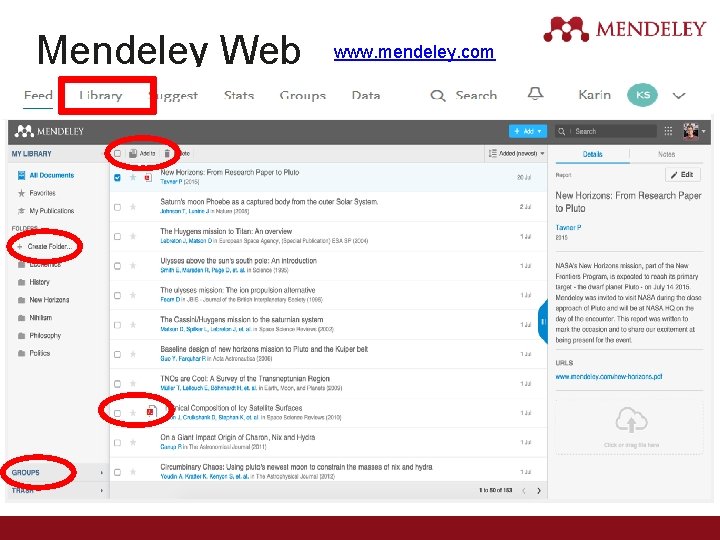 Mendeley Web www. mendeley. com 