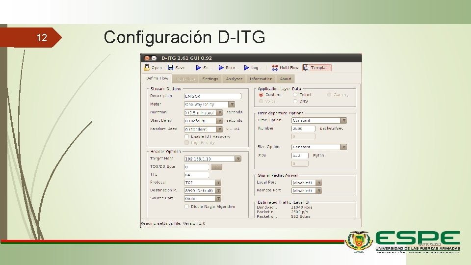 12 Configuración D-ITG 06/10/2020 