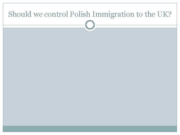 Should we control Polish Immigration to the UK? 