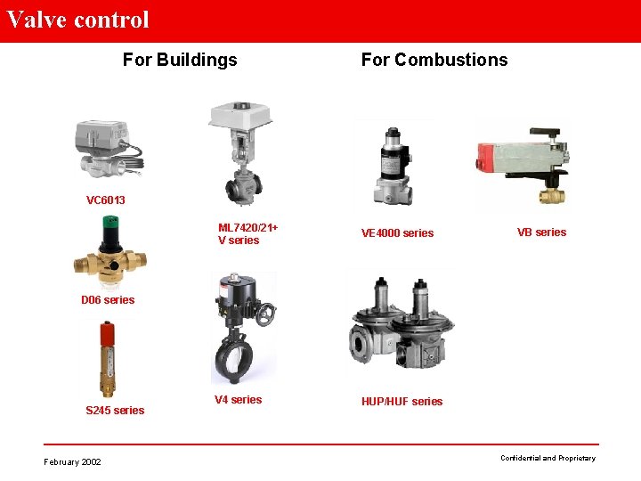 Valve control For Buildings For Combustions VC 6013 ML 7420/21+ V series VE 4000