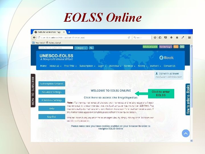 EOLSS Online Click to enter EOLSS 