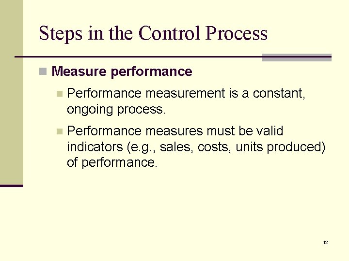 Mgmt 371 Chapter Twenty Basic Elements of Control