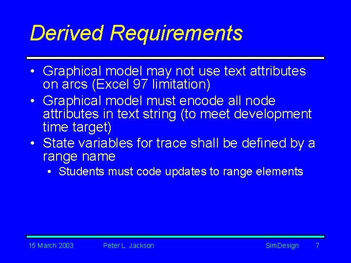 Applied Systems Engineering II Designing a Discrete Event