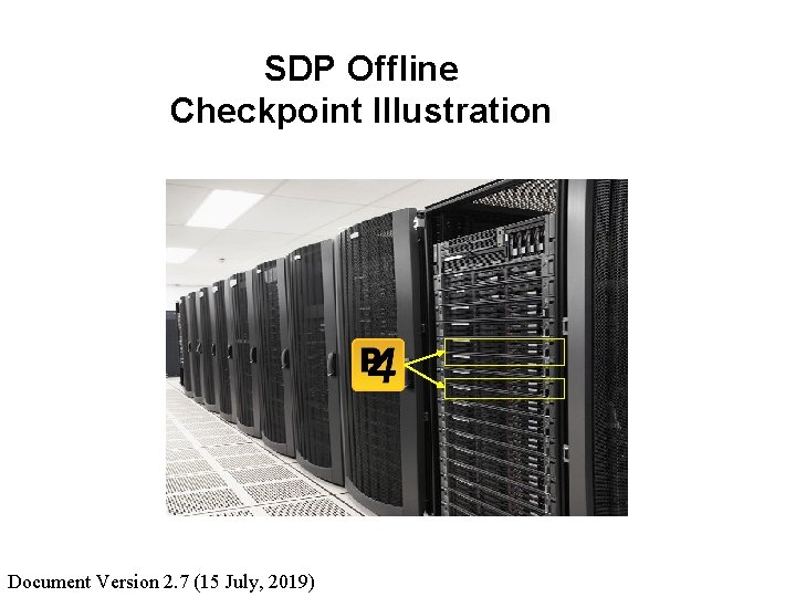SDP Offline Checkpoint Illustration Document Version 2. 7 (15 July, 2019) 