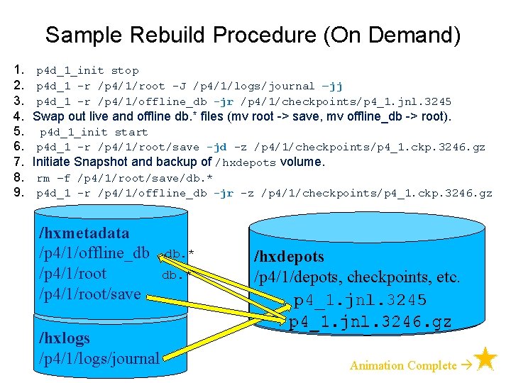 d 1. 2. 3. 4. 5. 6. 7. 8. 9. Sample Rebuild Procedure (On