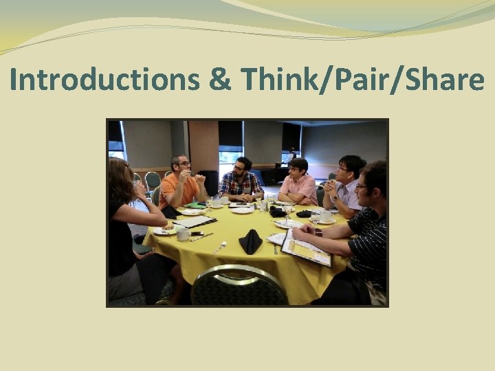 Introductions & Think/Pair/Share 