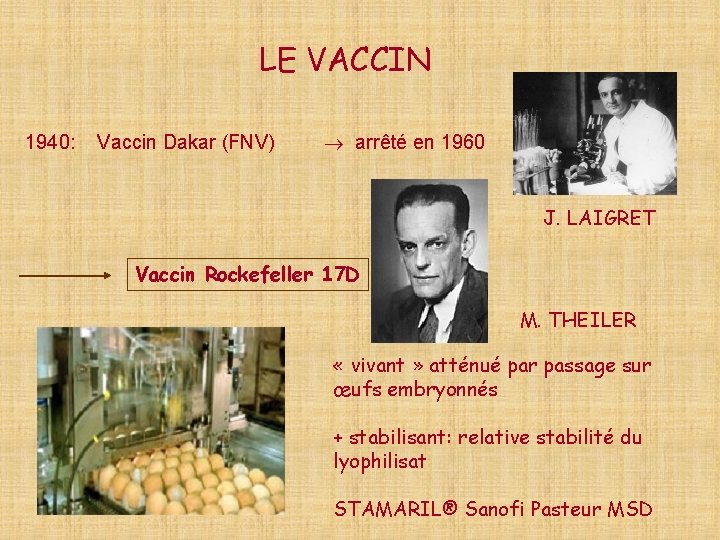 LE VACCIN 1940: Vaccin Dakar (FNV) arrêté en 1960 J. LAIGRET Vaccin Rockefeller 17