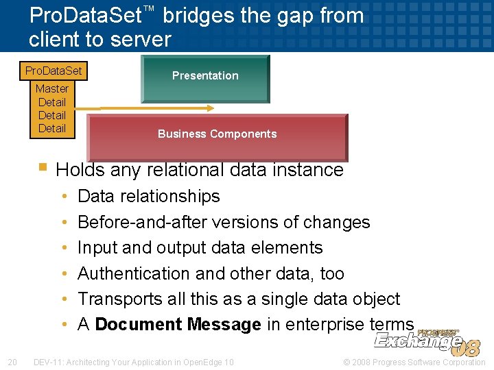 Pro. Data. Set™ bridges the gap from client to server Pro. Data. Set Master