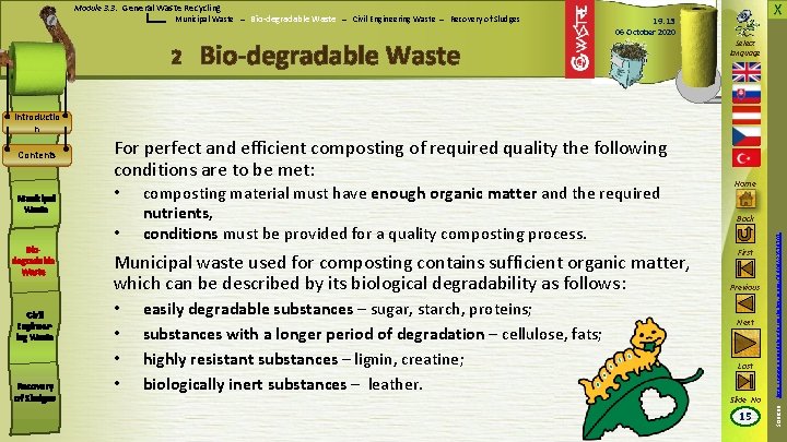 Module 3. 3: General Waste Recycling Municipal Waste – Bio-degradable Waste – Civil Engineering