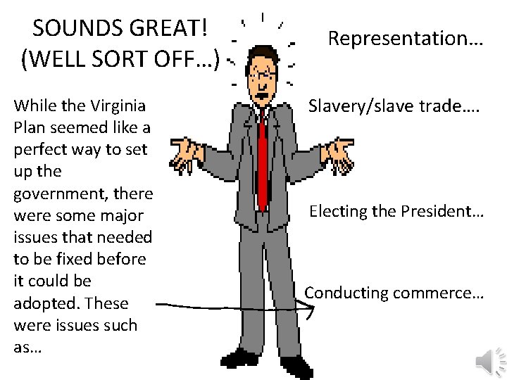 SOUNDS GREAT! (WELL SORT OFF…) While the Virginia Plan seemed like a perfect way SOUNDS GREAT! (WELL SORT OFF…) While the Virginia Plan seemed like a perfect way