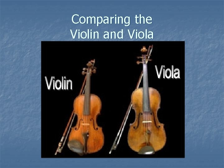Comparing the Violin and Viola 