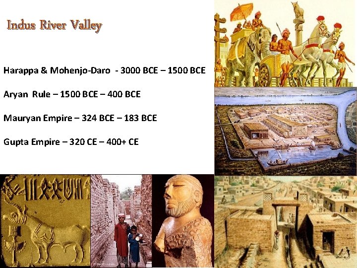 Indus River Valley Harappa & Mohenjo-Daro - 3000 BCE – 1500 BCE Aryan Rule