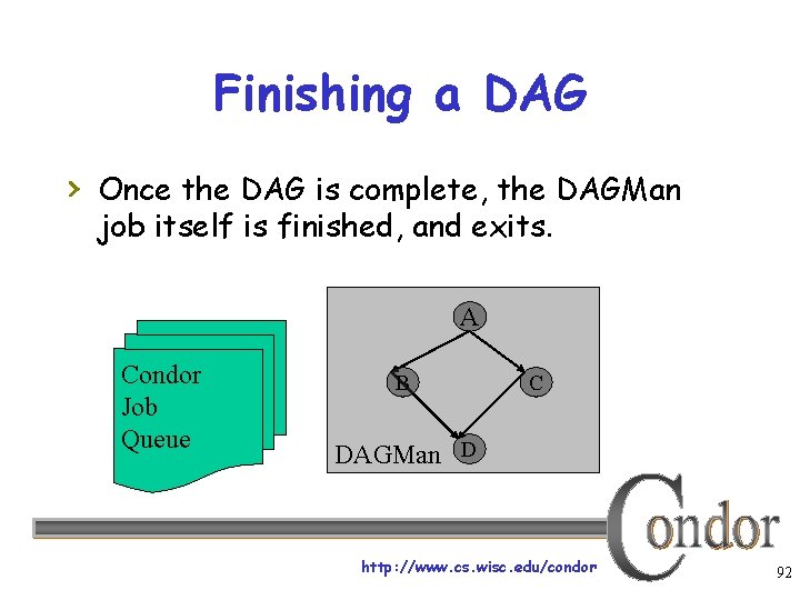 Finishing a DAG › Once the DAG is complete, the DAGMan job itself is