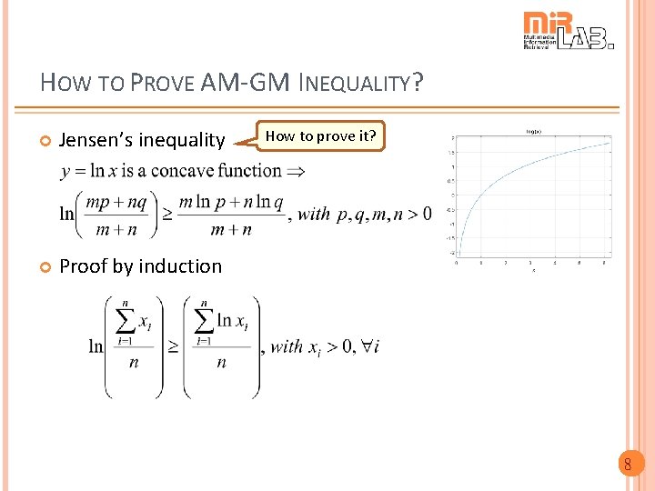 HOW TO PROVE AM-GM INEQUALITY? Jensen’s inequality Proof by induction How to prove it?