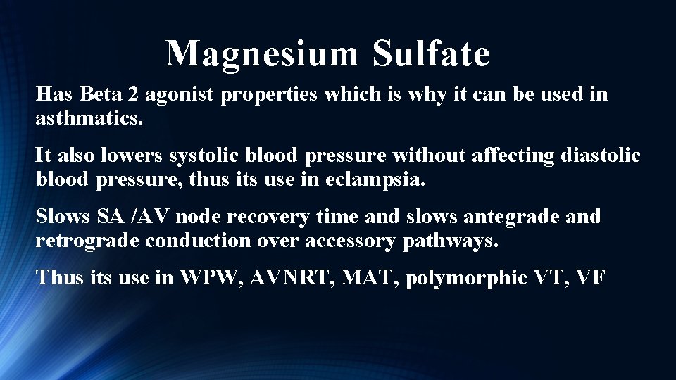 Magnesium Sulfate Has Beta 2 agonist properties which is why it can be used