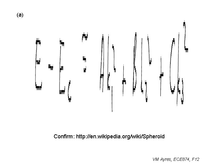 (a) Confirm: http: //en. wikipedia. org/wiki/Spheroid VM Ayres, ECE 874, F 12 