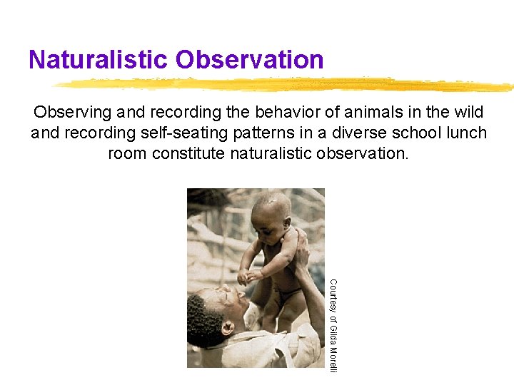 Naturalistic Observation Observing and recording the behavior of animals in the wild and recording Naturalistic Observation Observing and recording the behavior of animals in the wild and recording