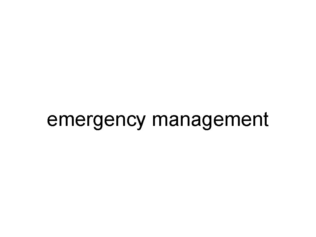 emergency management 