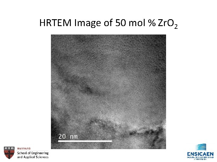 HRTEM Image of 50 mol % Zr. O 2 