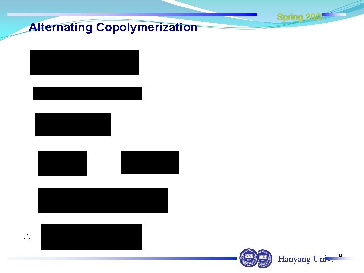 Alternating Copolymerization Spring 2007 ∴ Hanyang Univ. 9 