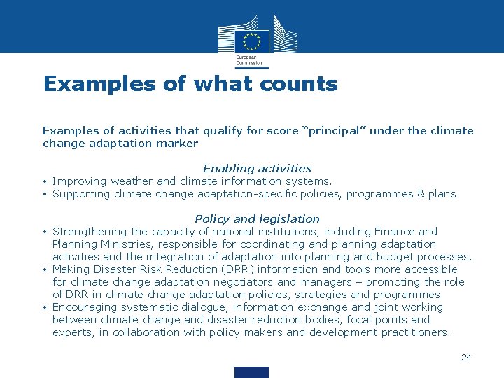 Examples of what counts Examples of activities that qualify for score “principal” under the