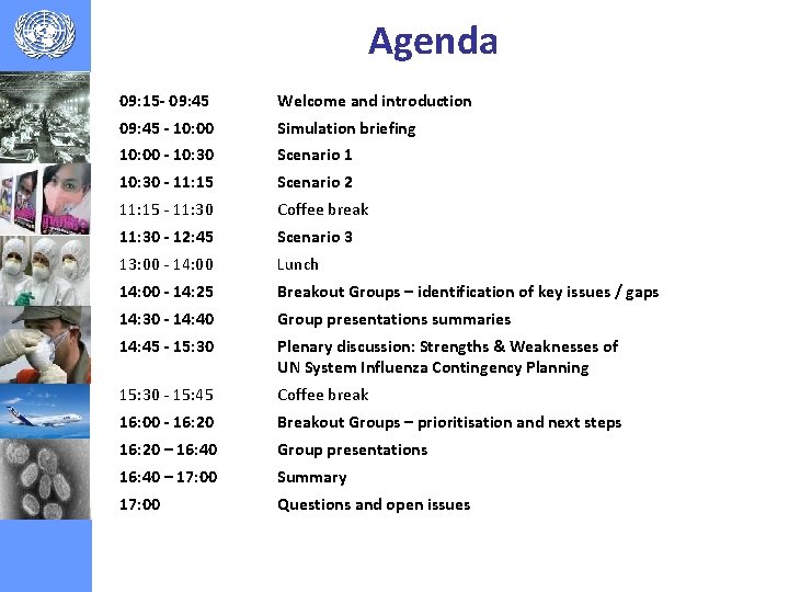 Agenda 09: 15 - 09: 45 Welcome and introduction 09: 45 - 10: 00