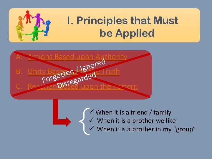 I. Principles that Must be Applied A. Actions Based upon Authority ed r o