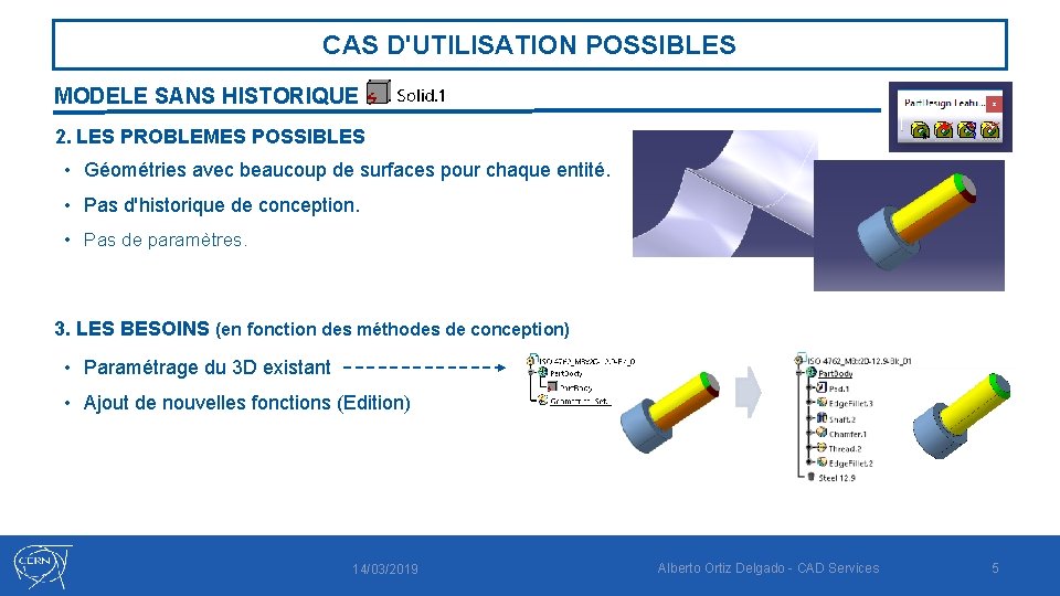 CAS D'UTILISATION POSSIBLES MODELE SANS HISTORIQUE 2. LES PROBLEMES POSSIBLES • Géométries avec beaucoup