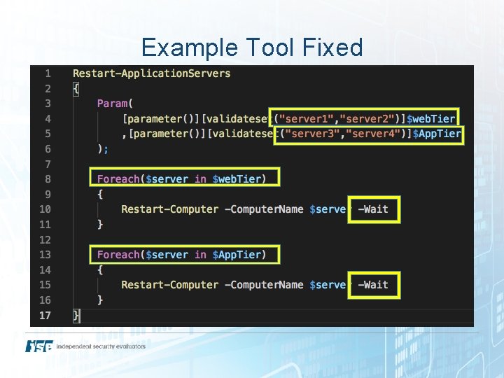 Example Tool Fixed Example Tool Fixed
