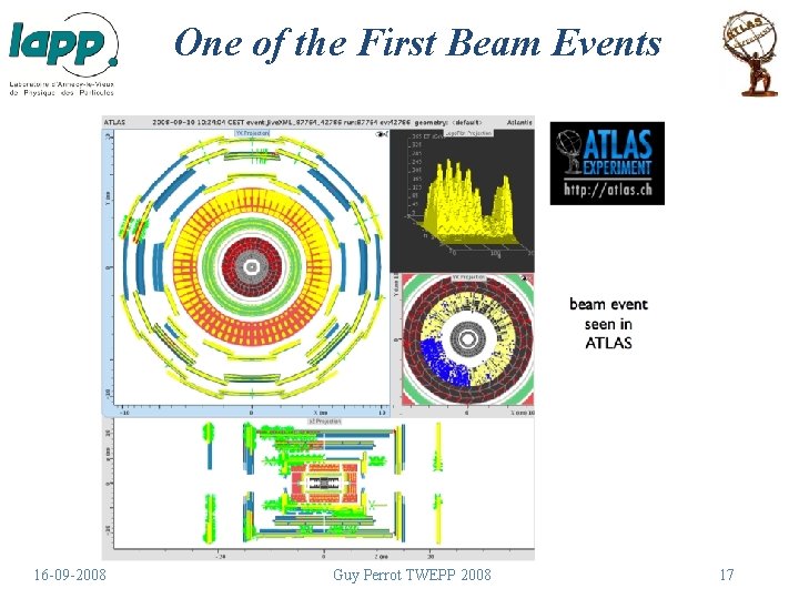 One of the First Beam Events 16 -09 -2008 Guy Perrot TWEPP 2008 17