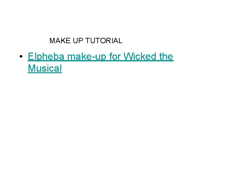 MAKE UP TUTORIAL • Elpheba make-up for Wicked the Musical 