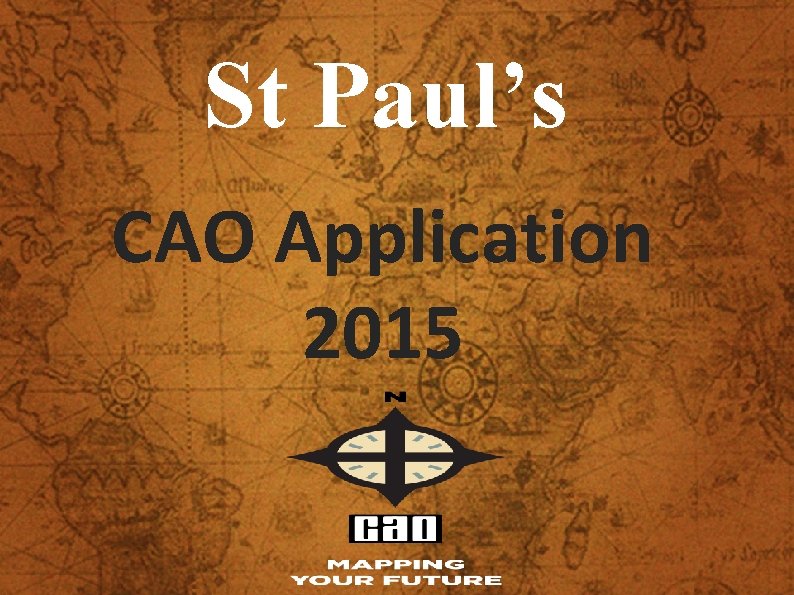 St Paul’s CAO Application 2015 