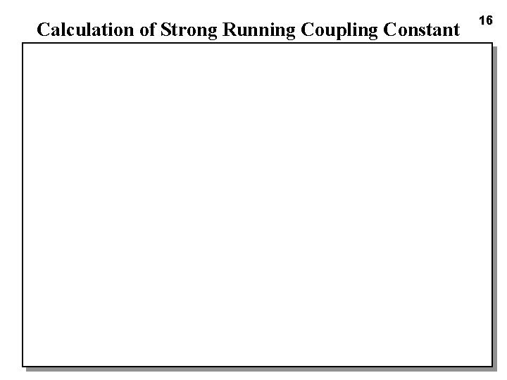 Calculation of Strong Running Coupling Constant 16 