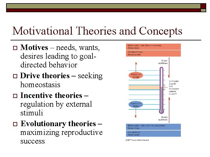 Motivational Theories and Concepts o o Motives – needs, wants, desires leading to goaldirected