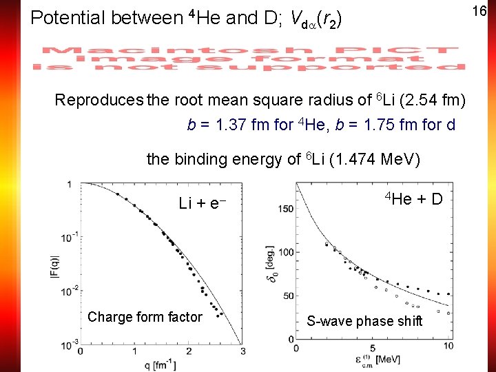 16 Potential between 4 He and D; Vd (r 2) Reproduces the root mean