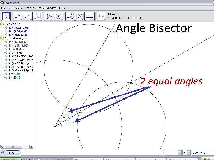 Angle Bisector 2 equal angles 