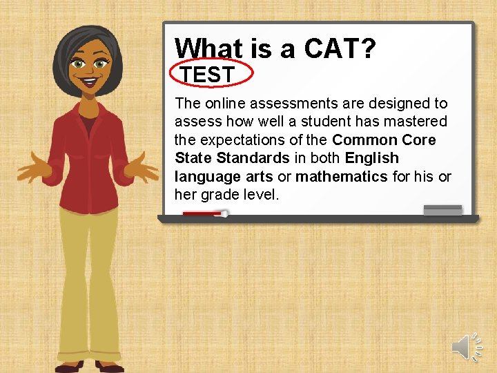 What is a CAT? TEST The online assessments are designed to assess how well