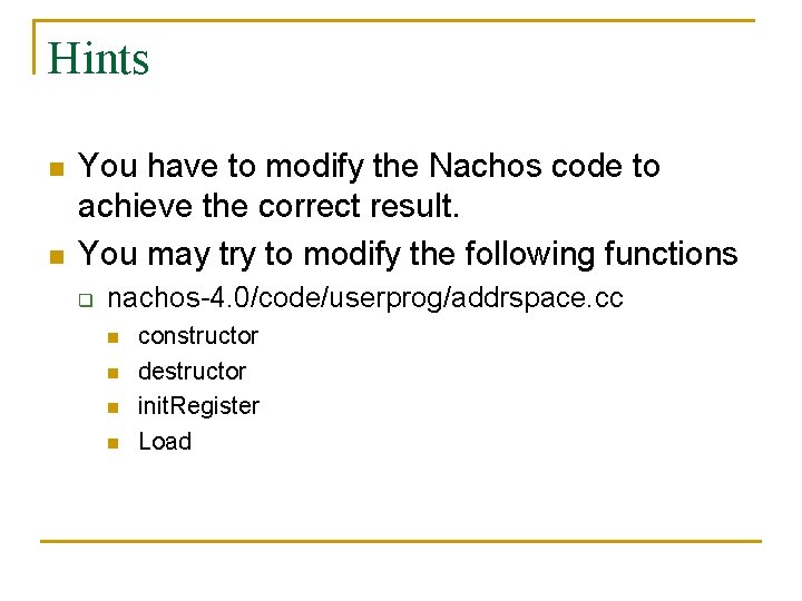 Nachos Projects Overview and Project 1 TA 20071024