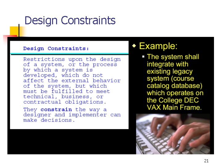 Design Constraints 21 