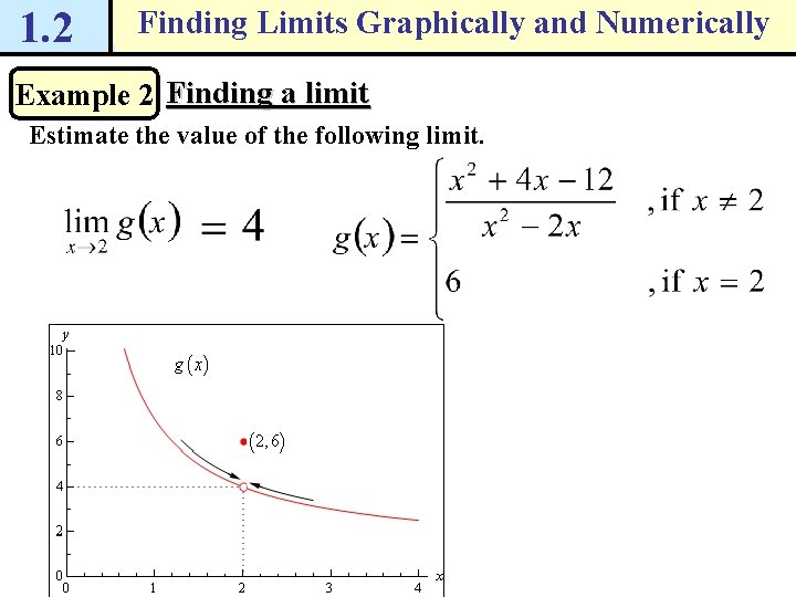 1. 2 Finding Limits Graphically and Numerically Example 2 Finding a limit Estimate the