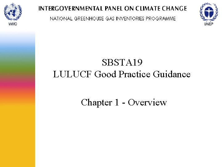 SBSTA 19 LULUCF Good Practice Guidance Chapter 1 - Overview 