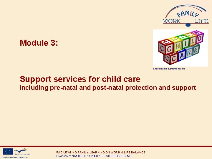 Module 3: osceolahome. blogspot. com Support services for child care including pre-natal and post-natal