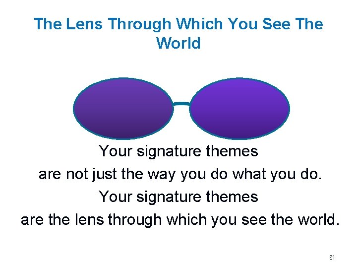 The Lens Through Which You See The World Your signature themes are not just