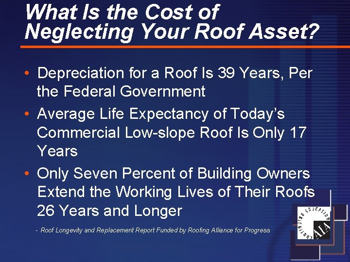 What Is the Cost of Neglecting Your Roof Asset? • Depreciation for a Roof