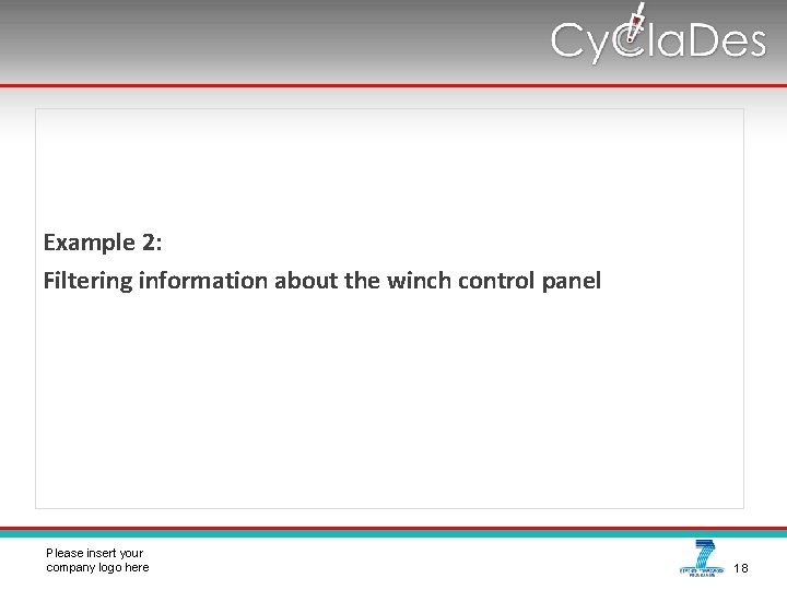 Example 2: Filtering information about the winch control panel please Please insert your company