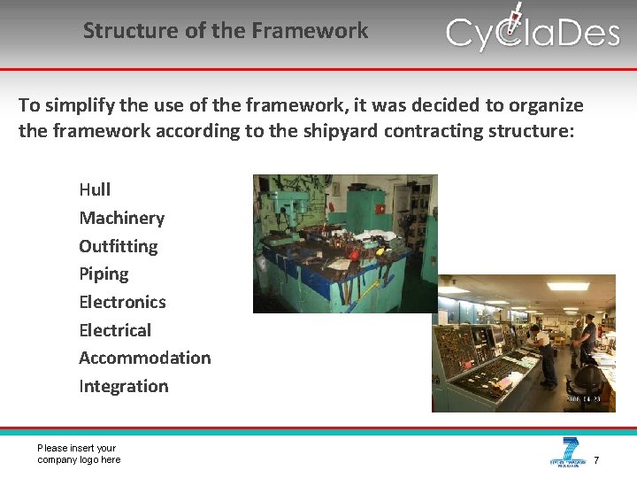 Structure of the Framework To simplify the use of the framework, it was decided